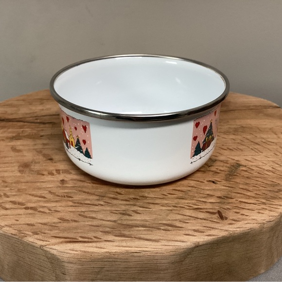 “3/$15” - “Merry Christmas To You” - Metal & Enamel Coated Snowman Themed Bowl - Picture 3 of 10